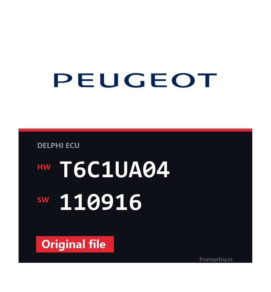Peugeot 5008 T6C1UA04 110916 original ECU file