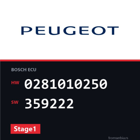 Peugeot 206 0281010250 359222 Stage1 tuning file
