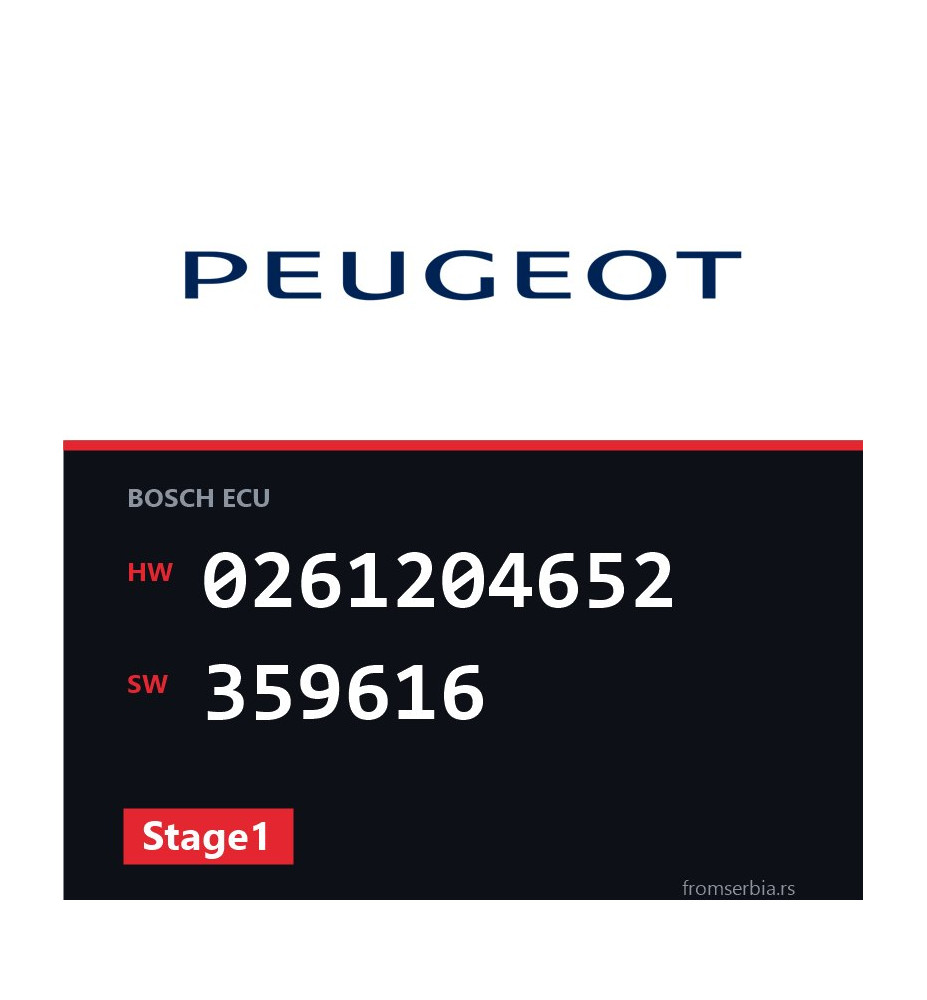 Peugeot 306 0261204652 359616 Stage1 tuning file