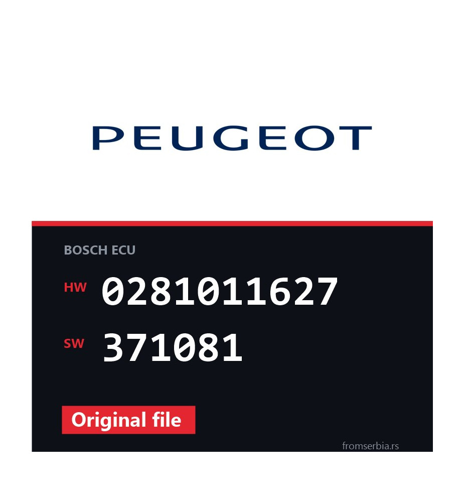 Peugeot 307 0281011627 371081 original ECU file