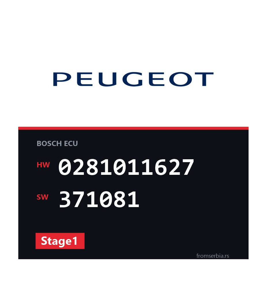 Peugeot 307 0281011627 371081 Stage1 tuning file