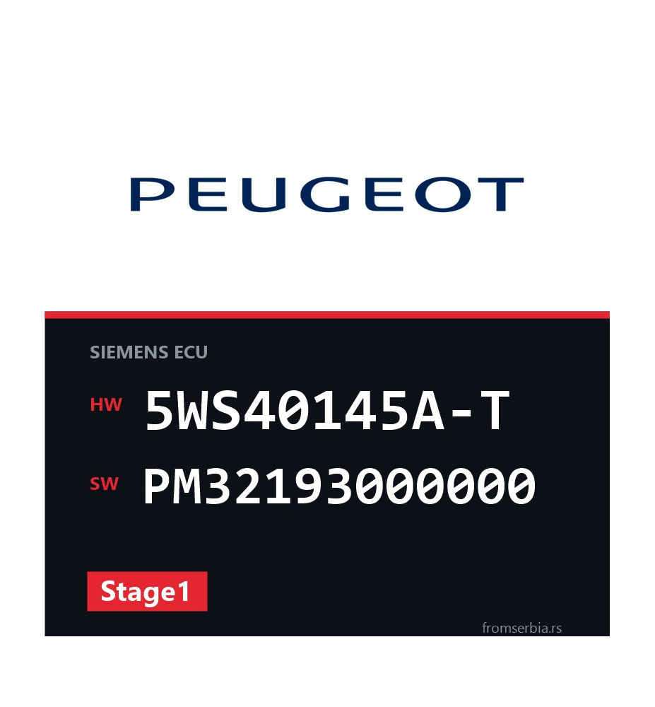 Peugeot 307 5WS40145A-T PM32193000000 Stage1 tuning file