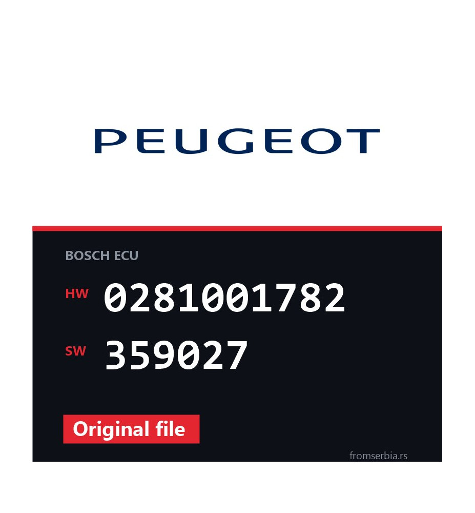 Peugeot 406 0281001782 359027 Stage1 tuning file