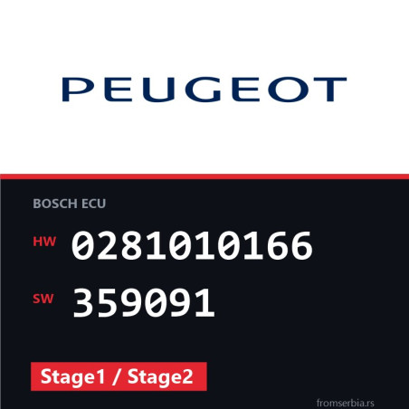 Peugeot 406 0281010166 359091 Stage1 / Stage2 tuning file