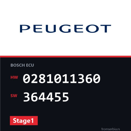 Peugeot 406 0281011360 364455 Stage1 tuning file