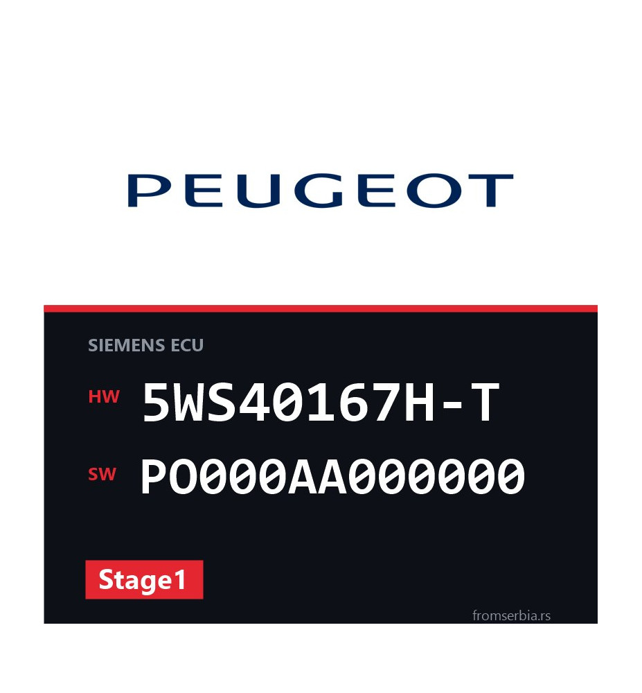 Peugeot 5WS40167H-T PO000AA000000 Stage1 tuning file