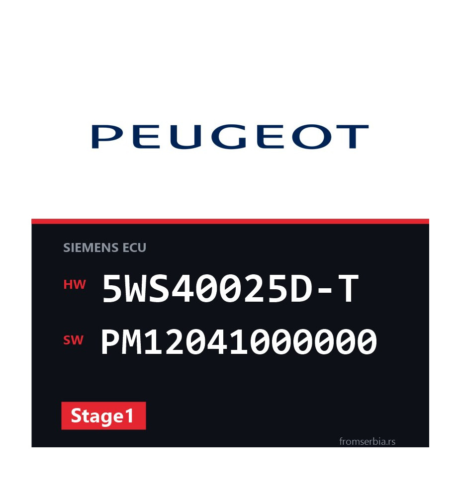 Peugeot Partner 5WS40025D-T PM12041000000 Stage1 tuning file