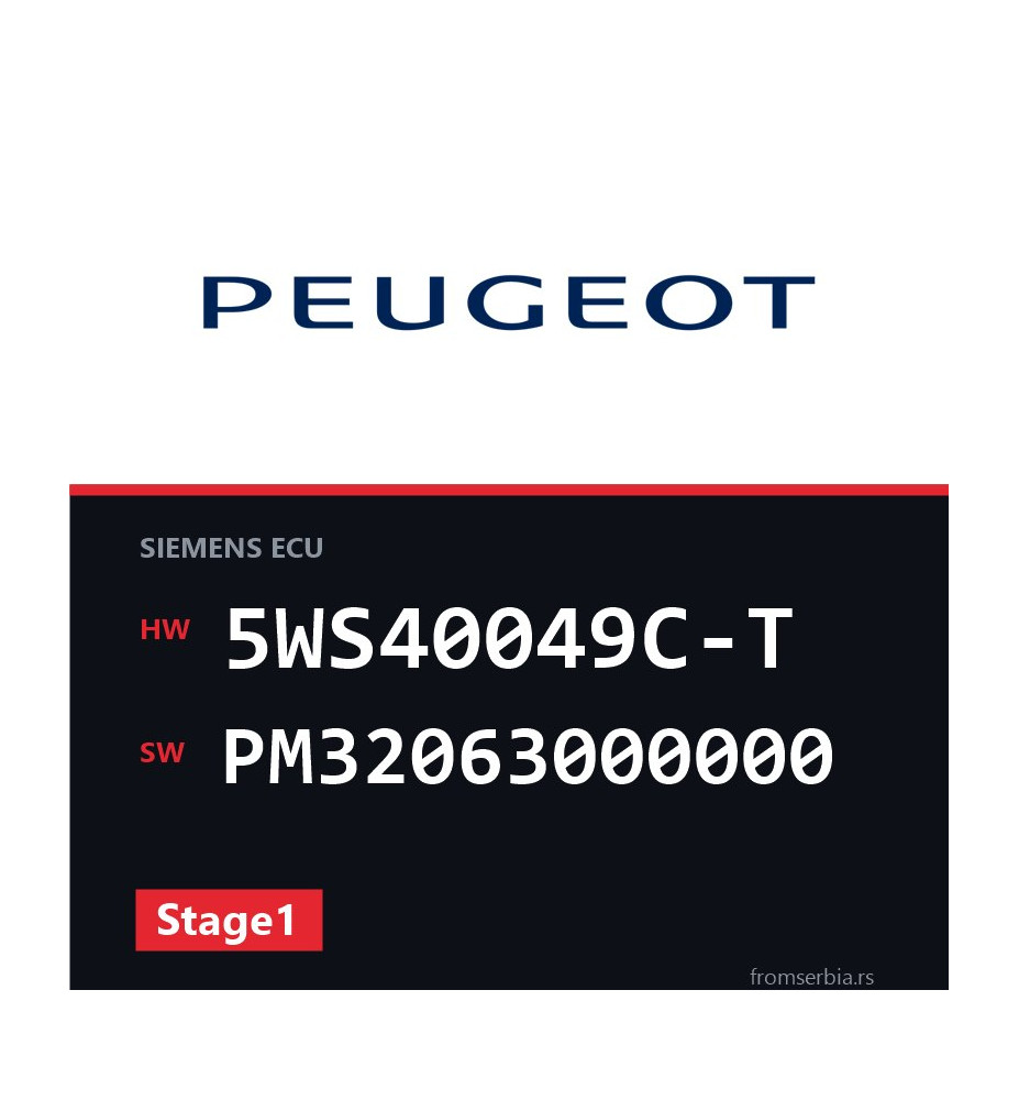 Peugeot Partner 5WS40049C-T PM32063000000 Stage1 tuning file