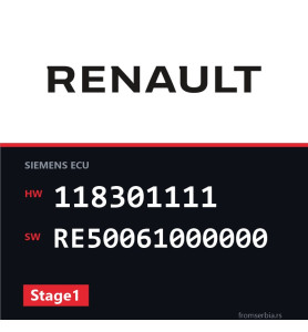 Renault Clio 118301111 RE50061000000 Stage1 tuning file