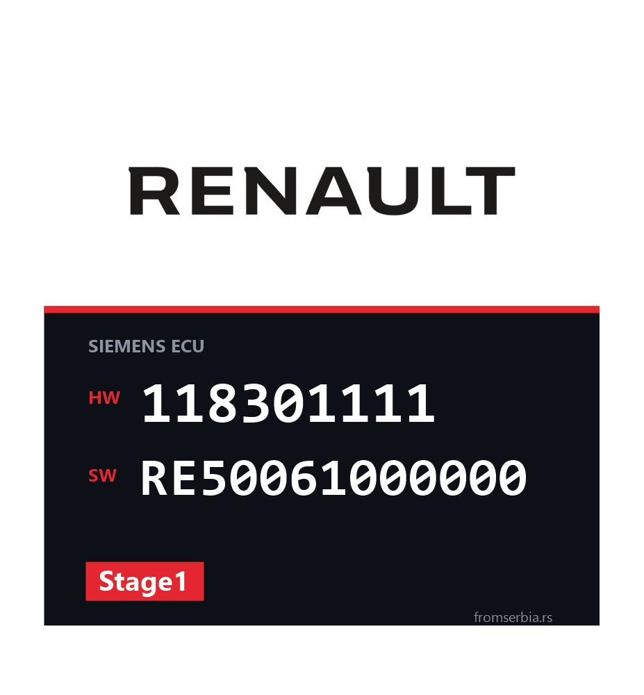 Renault Clio 118301111 RE50061000000 Stage1 tuning file