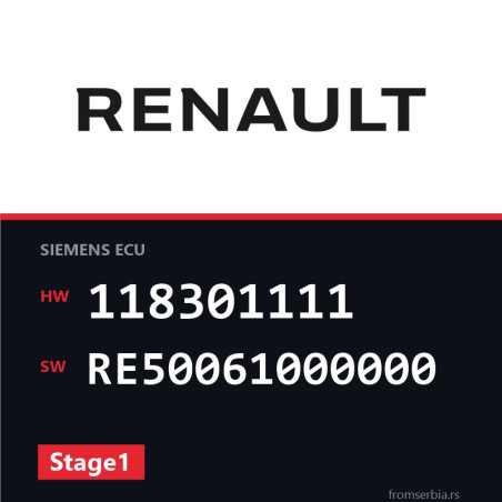 Renault Clio 118301111 RE50061000000 Stage1 tuning file