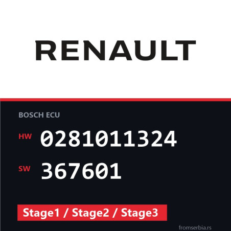 Renault Laguna 0281011324 367601 Stage1 / Stage2 / Stage3 tuning file
