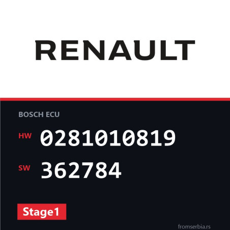 Renault Megane 0281010819 362784 Stage1 tuning file