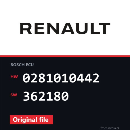 Renault Megane 0281010442 362180 original ECU file