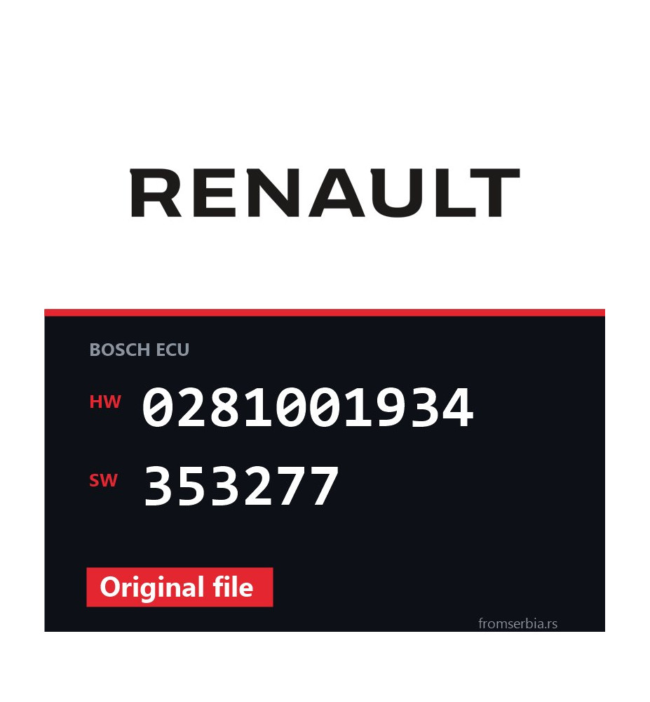 Renault Scenic 0281001934 353277 original ECU file