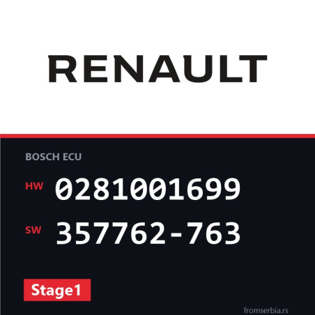 Renault Scenic 0281001699 357762-763 Stage1 tuning file