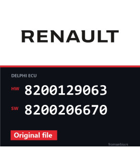 Renault Clio 8200129063 8200206670 original ECU file