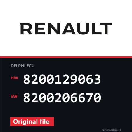 Renault Clio 8200129063 8200206670 original ECU file