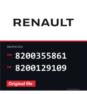 Renault Clio 8200355861 8200129109 original ECU file