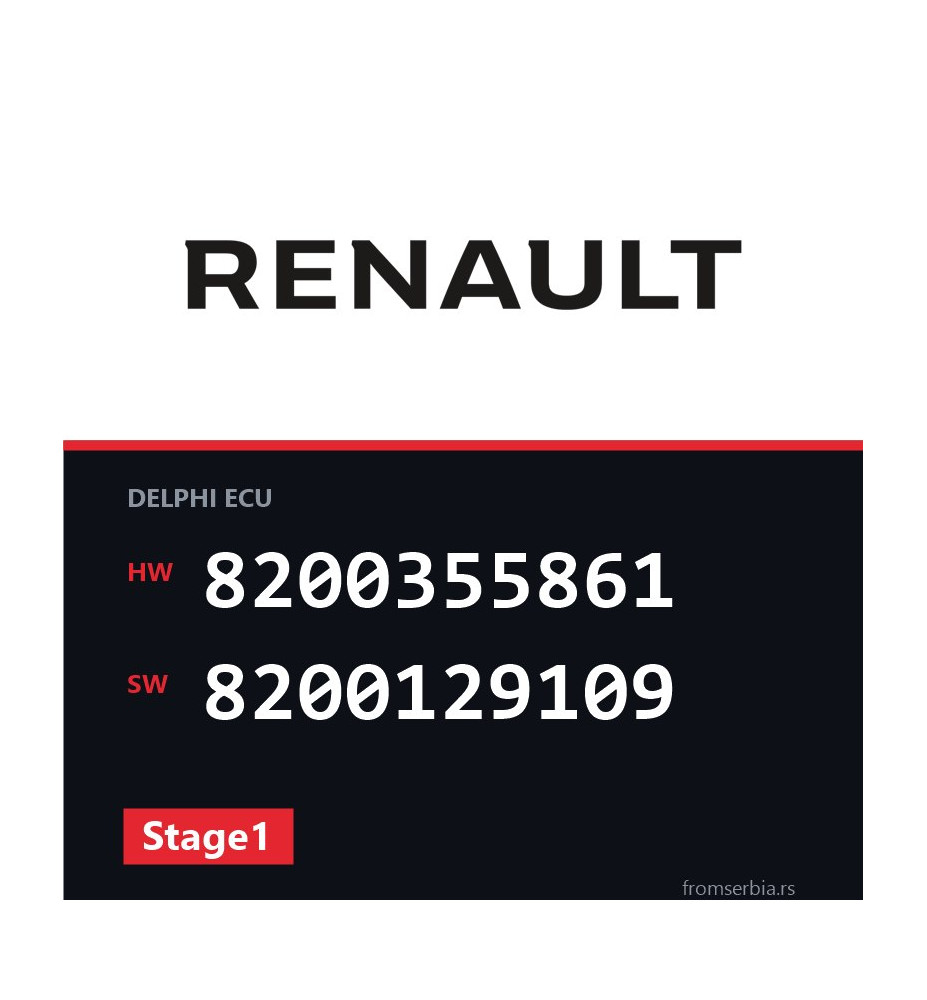 Renault Clio 8200355861 8200129109 Stage1 tuning file