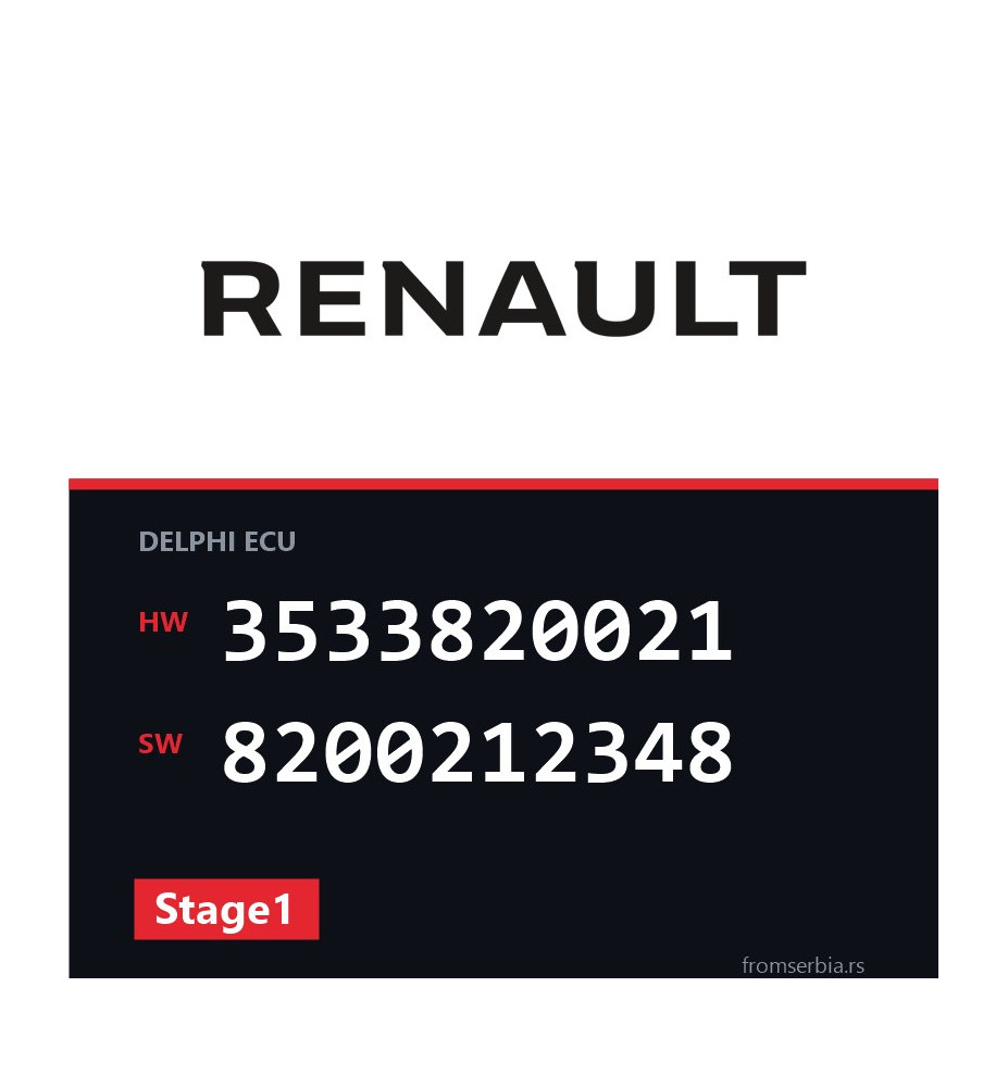 Renault Clio 3533820021 8200212348 Stage1 tuning file