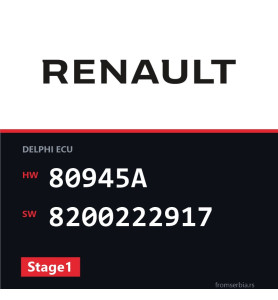 Renault Clio 80945A 8200222917 Stage1 tuning file