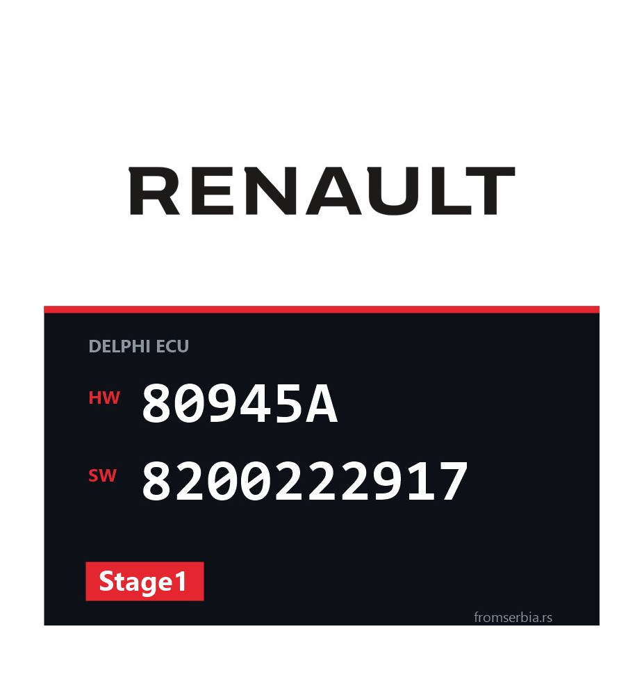 Renault Clio 80945A 8200222917 Stage1 tuning file