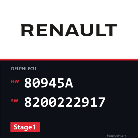 Renault Clio 80945A 8200222917 Stage1 tuning file
