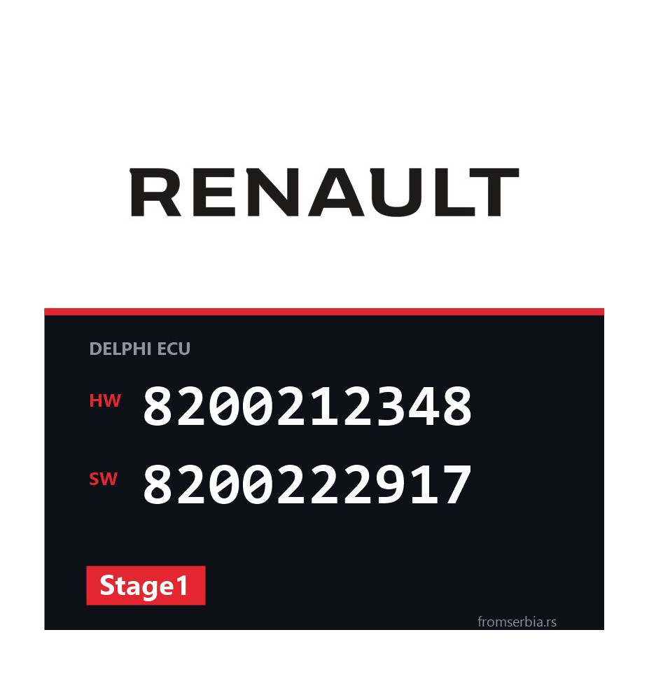 Renault Clio 8200212348 8200222917 Stage1 tuning file