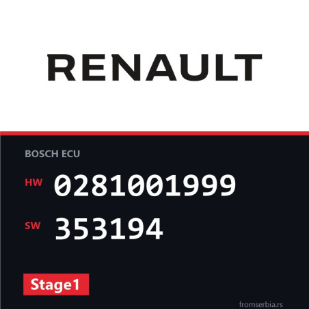 Renault Espace 0281001999 353194 Stage1 tuning file
