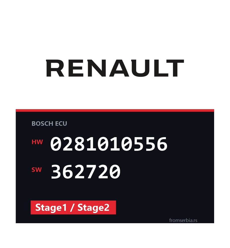 Renault Laguna 0281010556 362720 Stage1 / Stage2 tuning file