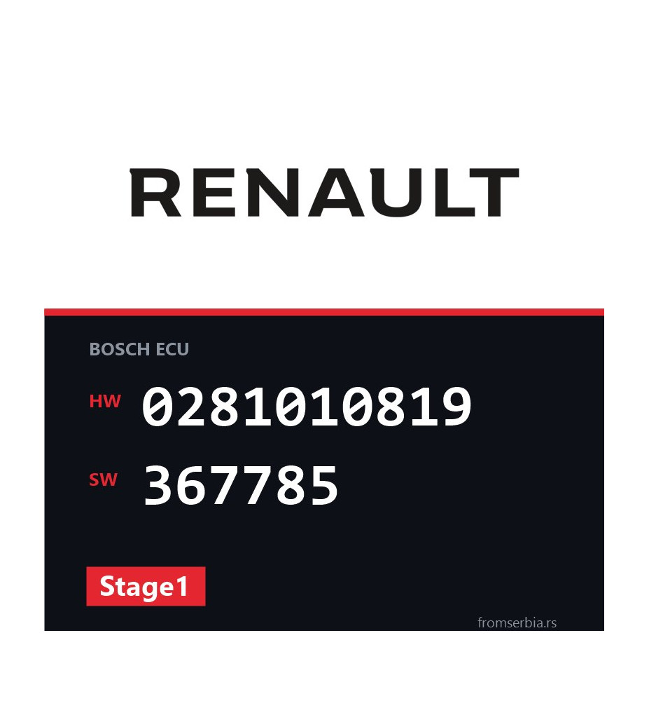 Renault Megane 0281010819 367785 Stage1 tuning file