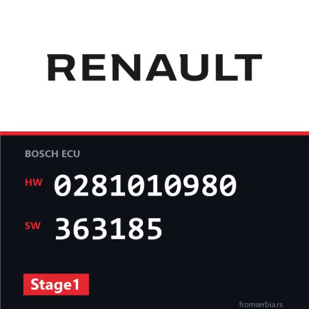 Renault Scenic 0281010980 363185 Stage1 tuning file