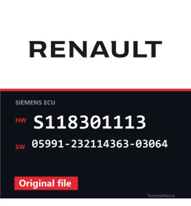 Renault Kango S118301113 05991-232114363-03064 original ECU file