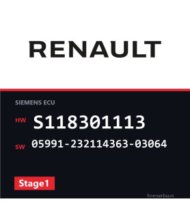 Renault Kango S118301113 05991-232114363-03064 Stage1 tuning file