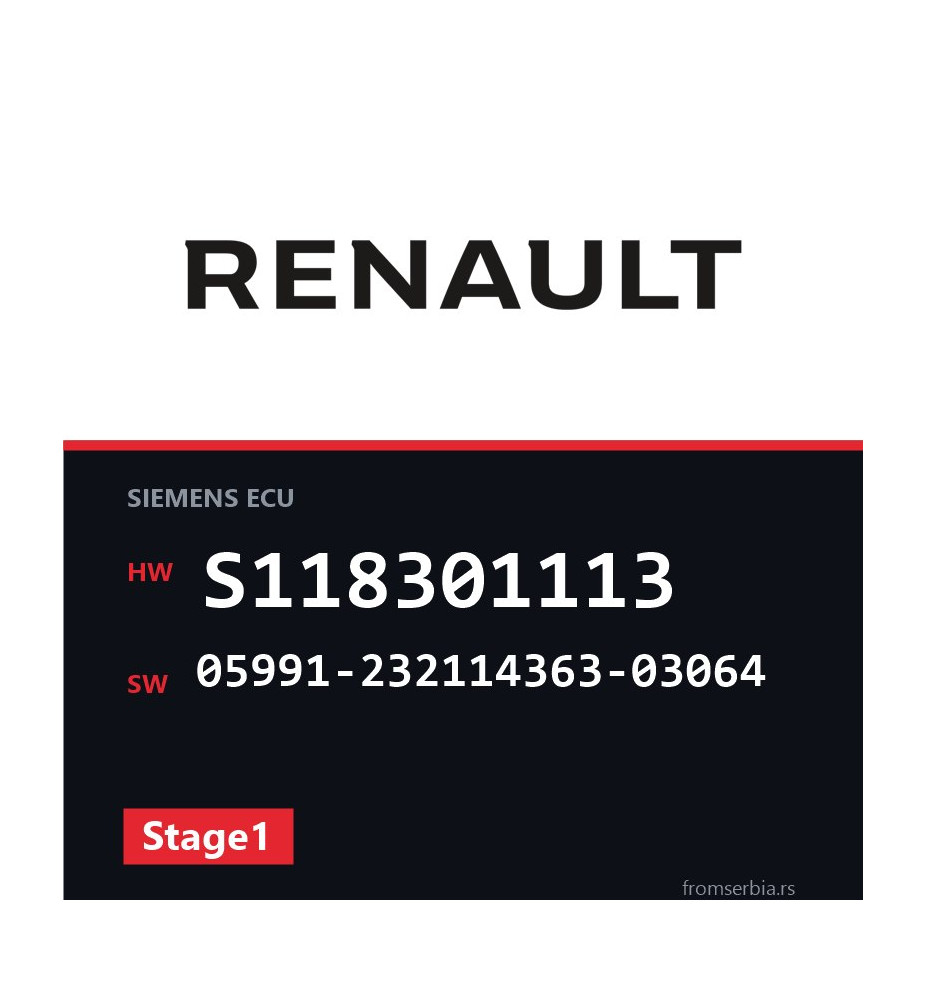 Renault Kango S118301113 05991-232114363-03064 Stage1 tuning file