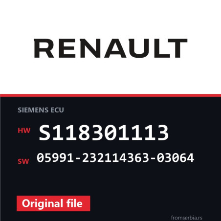 Renault Kango S118301113 05991-232114363-03064 original ECU file