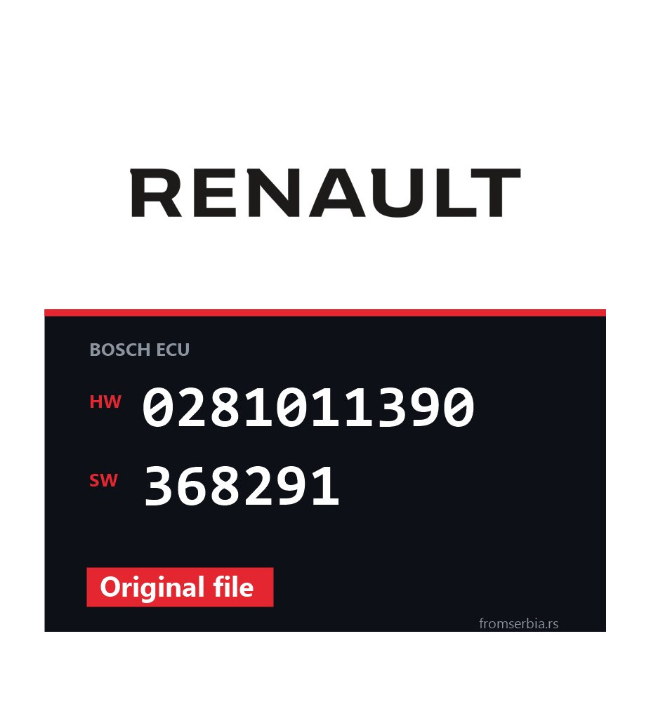 Renault Megane 0281011390 368291 Stage1 tuning file