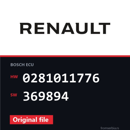 Renault Megane 0281011776 369894 original ECU file