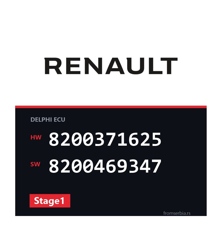 Renault Clio 8200371625 8200469347 Stage1 tuning file