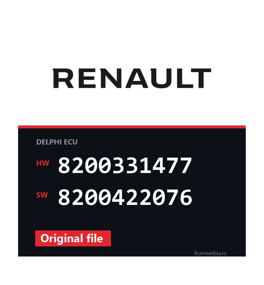 Renault Clio 8200331477 8200422076 original ECU file