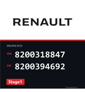 Renault Kango 8200318847 8200394692 Stage1 tuning file