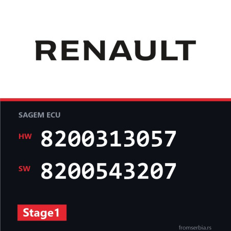 Renault Megane 8200313057 8200543207 Stage1 tuning file