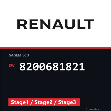 Renault Megane 8200681821 Stage1 / Stage2 / Stage3 tuning file