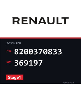 Renault Scenic 8200370833 369197 Stage1 tuning file