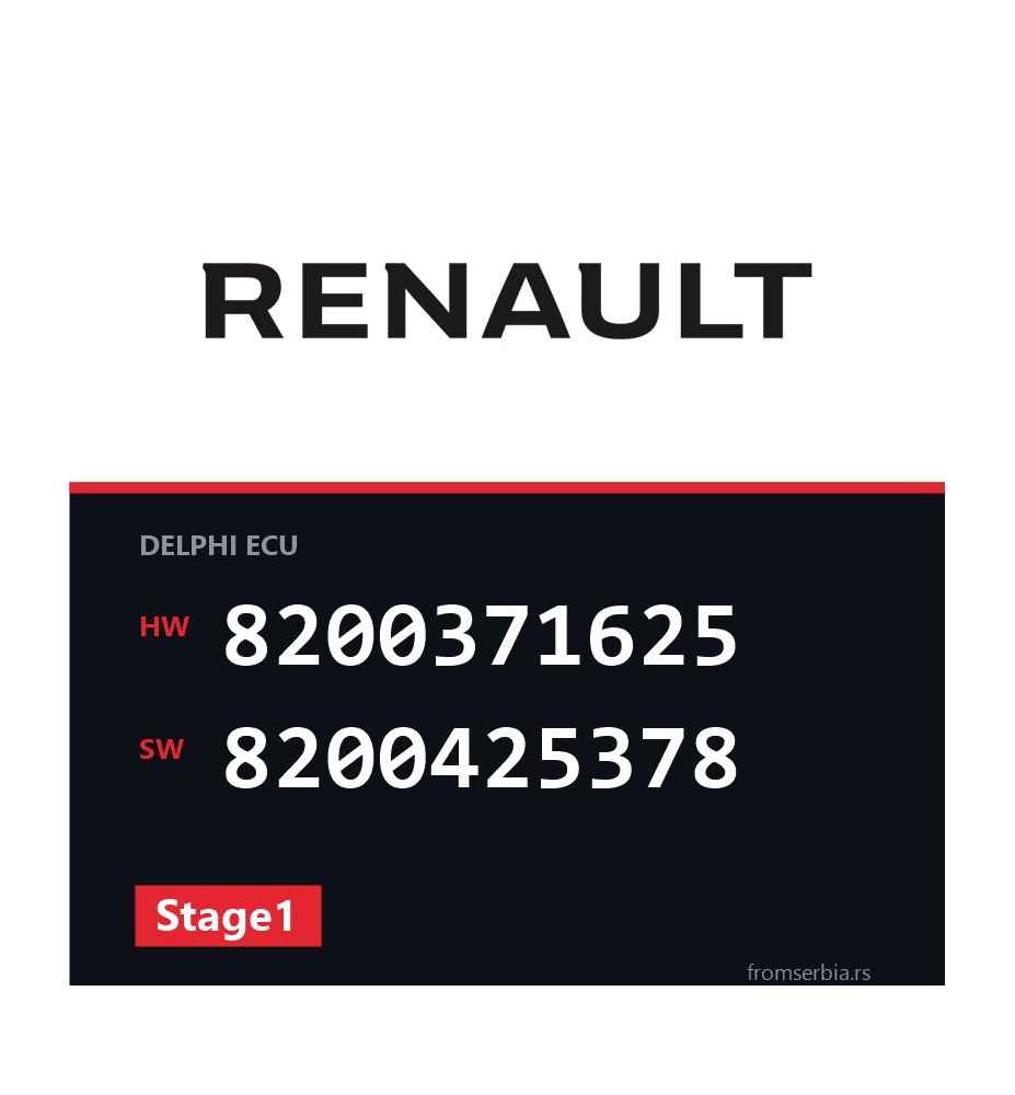Renault Clio 8200371625 8200425378 Stage1 tuning file