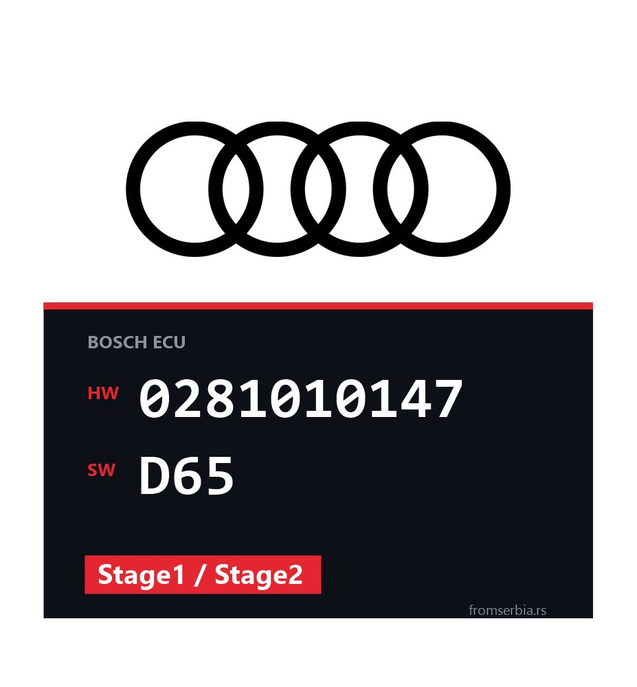 Audi A4 0281010147 D65 Stage1 / Stage2 tuning file