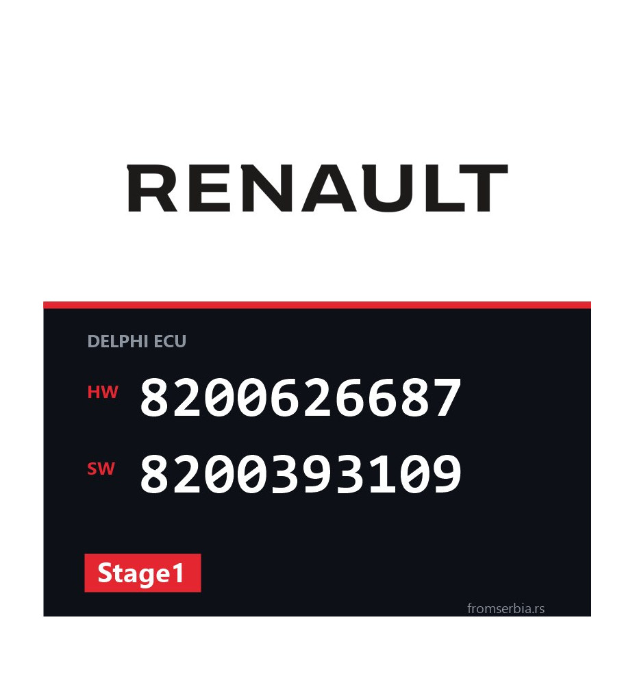 Renault Megane 8200626687 8200393109 Stage1 tuning file