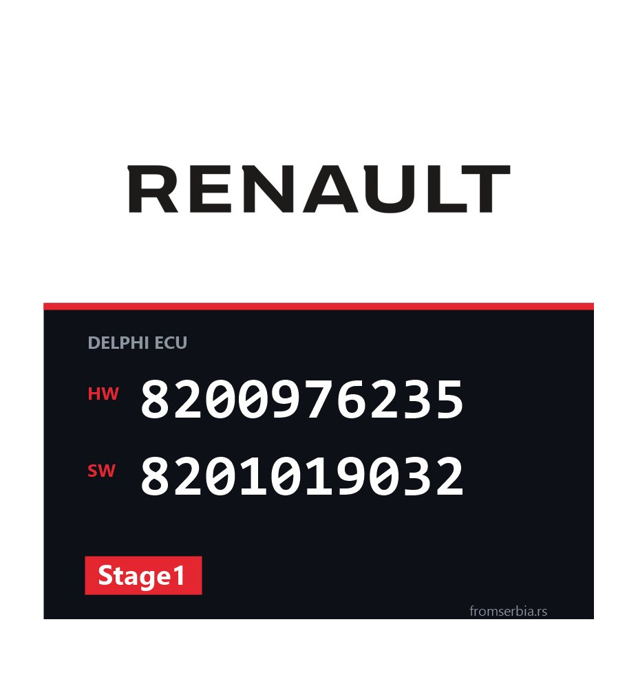 Renault Clio 8200976235 8201019032 Stage1 tuning file