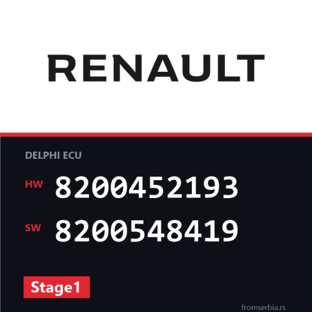 Renault Modus 8200452193 8200548419 Stage1 tuning file